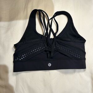 lululemon athletica Black Strappy Sports Bra with Dot Detail